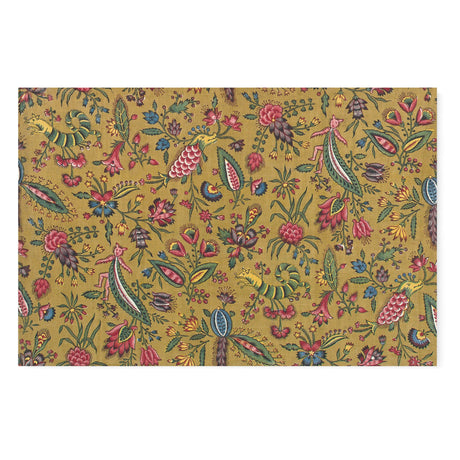 "Les Coquecigrues" Exotic Vintage French Fabric Pattern Wall Art Canvas Print Canvas Wall Art Sckribbles 48x32  