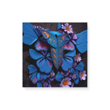 Bright Royal Blue 3D Butterfly Nursery Wall Art Canvas {Queen Papillon} Canvas Wall Art Sckribbles 16x16  