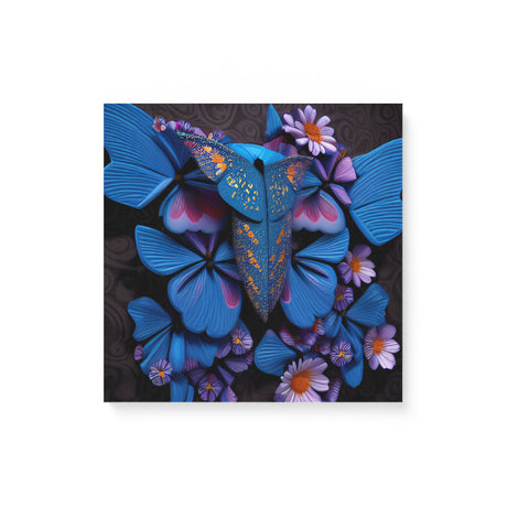 Bright Royal Blue 3D Butterfly Nursery Wall Art Canvas {Queen Papillon} Canvas Wall Art Sckribbles 16x16  