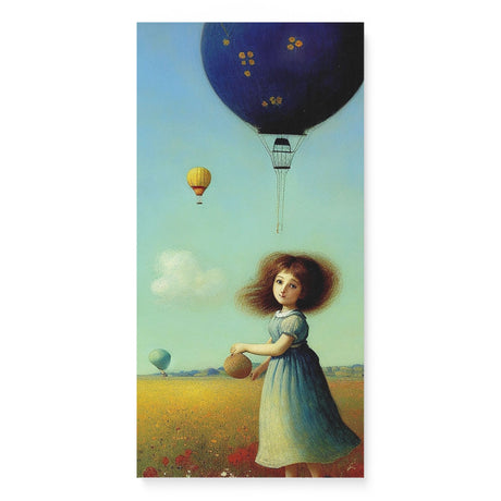 Whimsical Playful Wall Art Canvas {Girl with Balloon V3} Canvas Wall Art Sckribbles 16x32  