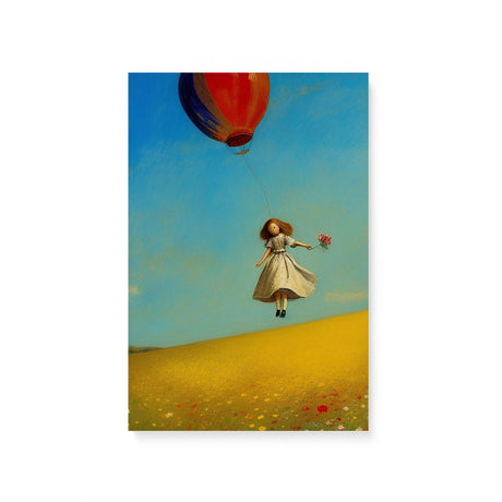 Whimsical Fun Wall Art Canvas {Girl with Balloon V1} Canvas Wall Art Sckribbles 8x12  
