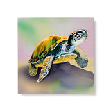Cute Watercolor Sea Turtle Wall Art Canvas {Pastel Turtle} Canvas Wall Art Sckribbles 24x24  