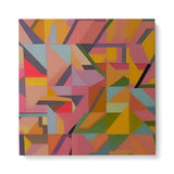 Colorful Abstract Modern Geometrical Bright Shapes Canvas Wall Art {Geo Excess} Canvas Wall Art Sckribbles 40x40  