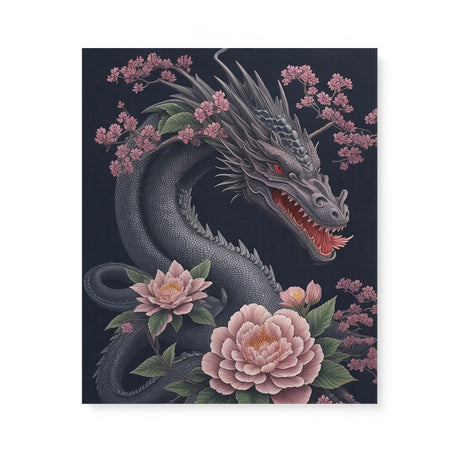 Dark Mythical Dragon Wall Art Canvas {Dragon Beauty} Canvas Wall Art Sckribbles 20x24  