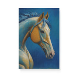 Horse Oil Painting in Blue & Orange Wall Art Canvas {Midnight Equine} Canvas Wall Art Sckribbles 12x18  
