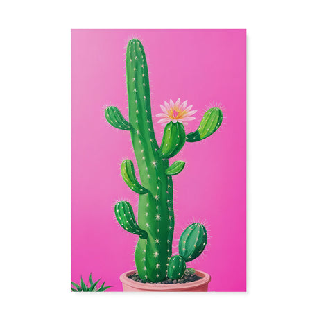 Bright Colorful Pot Plant Wall Art Canvas {Spunky Cactus} Canvas Wall Art Sckribbles 20x30  