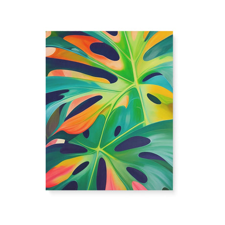 Colorful Monstera Deliciosa Swiss Cheese Wall Art Canvas {Monstera Love} Canvas Wall Art Sckribbles 16x20  