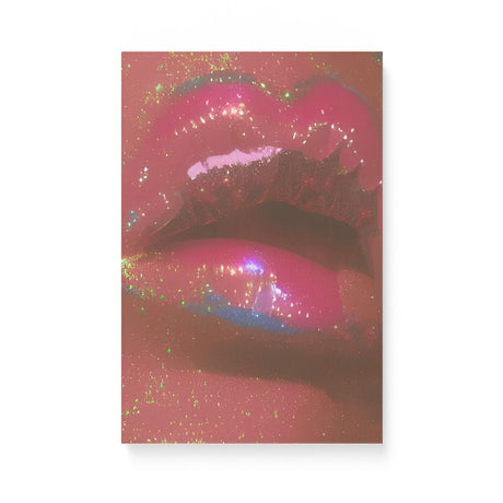 70's Retro Disco Lips Covered in Glitter Canvas Wall Art {Glitter Lips} Canvas Wall Art Sckribbles 12x18  