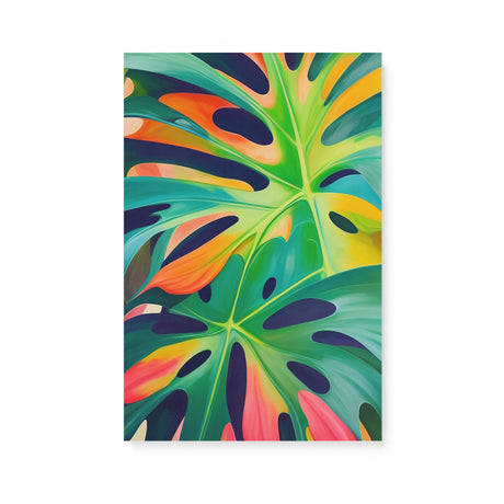 Colorful Monstera Deliciosa Swiss Cheese Wall Art Canvas {Monstera Love} Canvas Wall Art Sckribbles 16x24  