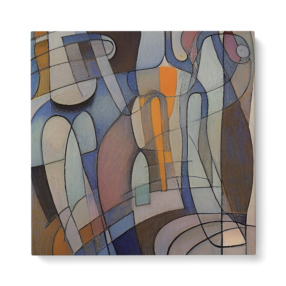 Abstract Neutral Curved Shapes Wall Art Canvas {It's Complicated} Canvas Wall Art Sckribbles 40x40  