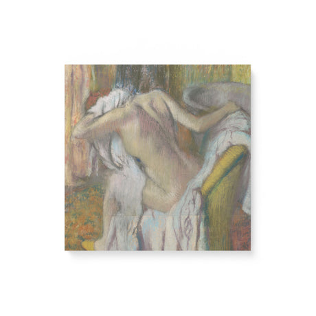 "After the Bath, Woman Drying Herself" Vintage Wall Art Canvas Print by Edgar Degas Canvas Wall Art Sckribbles 16x16  