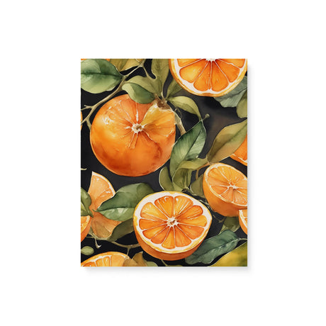 Bright Kitchen Watercolor Wall Art Canvas {Sliced Oranges} Canvas Wall Art Sckribbles 8x10  