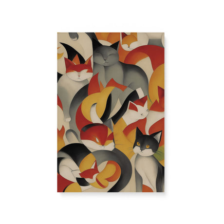 Fun Colorful Wall Art Canvas {Cats Vs Cubism} Canvas Wall Art Sckribbles 8x12  