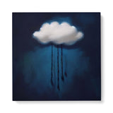 Dark Blue Moody Cloud Painting Wall Art Canvas Print {Raining Sadness} Canvas Wall Art Sckribbles 40x40  