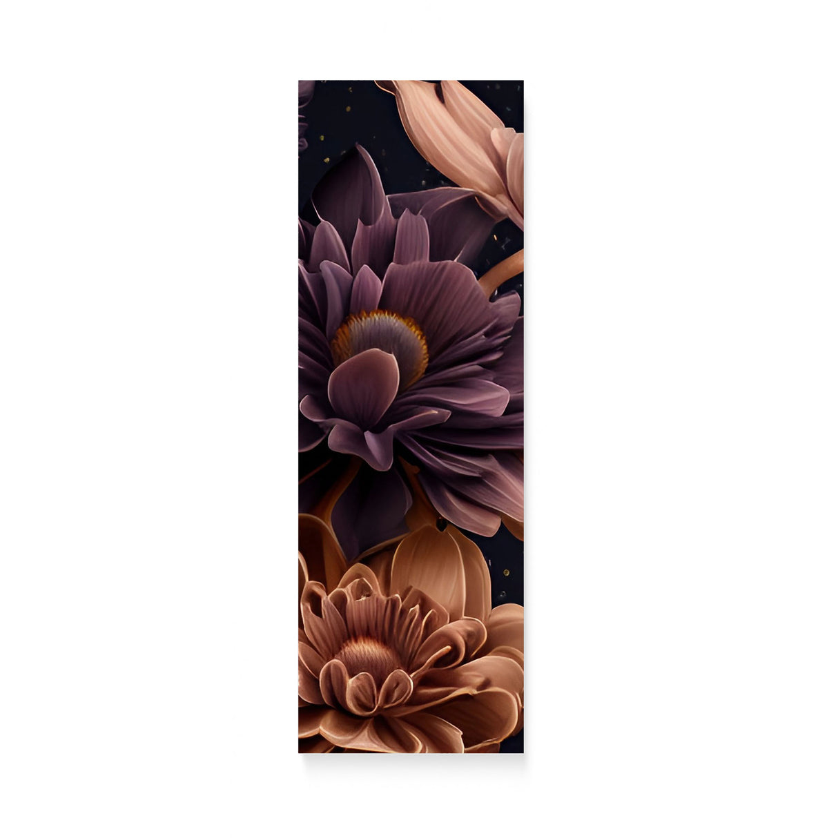 Stylized Neutral and Purple Flowers in Space Canvas Wall Art {Galaxy Love} Canvas Wall Art Sckribbles 10x30  