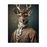 Vintage 18th-Century Deer Portrait Wall Art Canvas {Deer Royalty} Canvas Wall Art Sckribbles 24x30  
