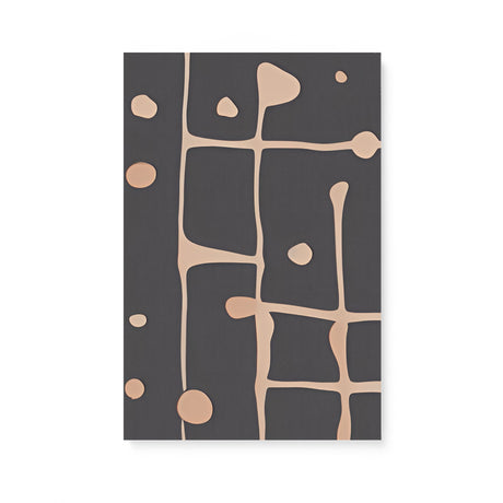 Contemporary Abstract Black with Brown Lines and Spots Wall Art Canvas {Stick Splat} Canvas Wall Art Sckribbles 16x24  