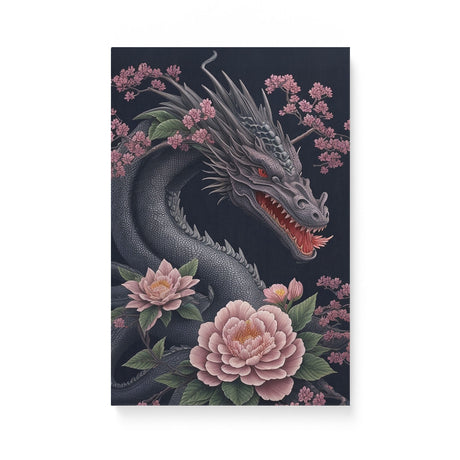 Dark Mythical Dragon Wall Art Canvas {Dragon Beauty} Canvas Wall Art Sckribbles 12x18  