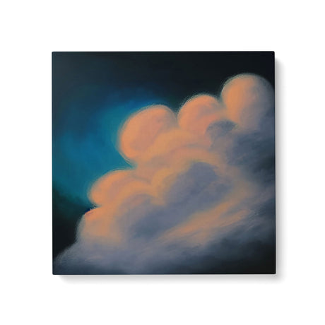 Deep Sad Moody Cloud on Dark Blue Sky Background Canvas Wall Art {The Silver Lining} Canvas Wall Art Sckribbles 24x24  