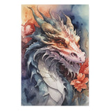 Mythical Watercolor Canvas Wall Art {The Dragon} Canvas Wall Art Sckribbles 32x48  