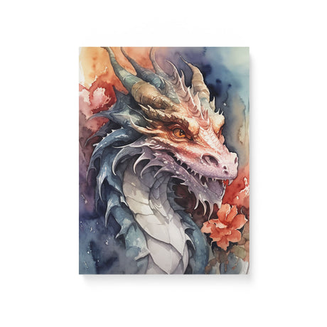 Mythical Watercolor Canvas Wall Art {The Dragon} Canvas Wall Art Sckribbles 12x16  