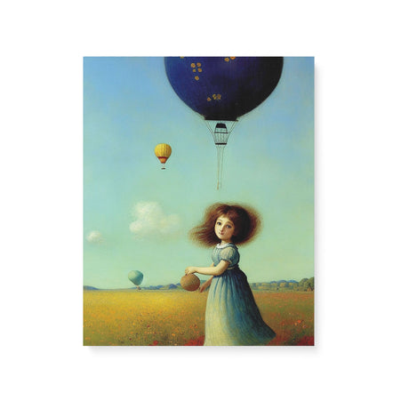 Whimsical Playful Wall Art Canvas {Girl with Balloon V3} Canvas Wall Art Sckribbles 16x20  