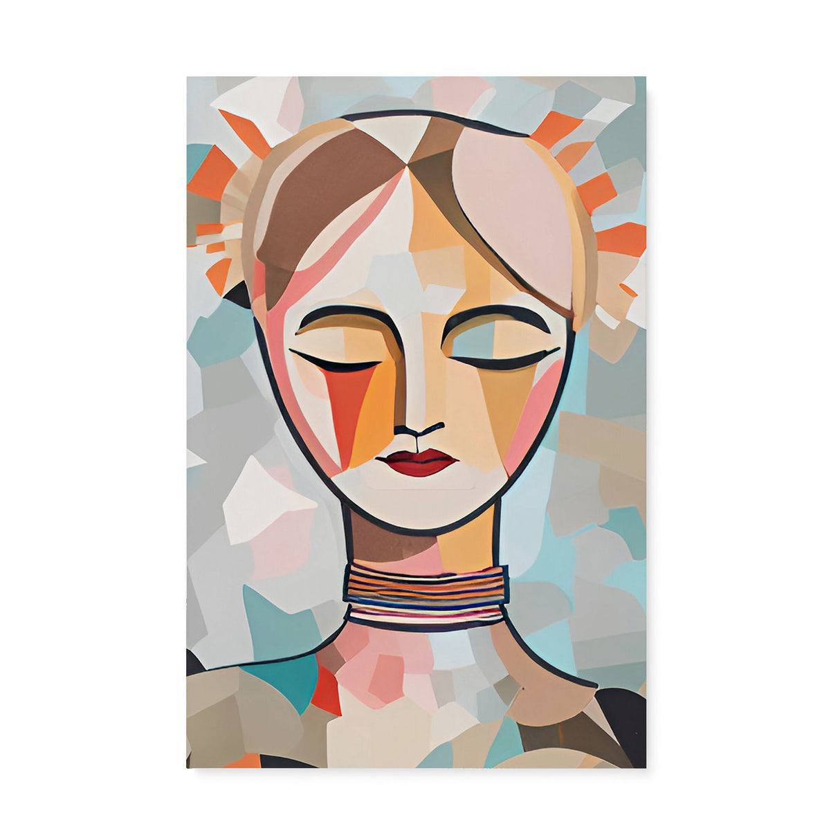 Abstract Portrait of a Bohemian Woman Canvas Wall Art {Boho Babe} Canvas Wall Art Sckribbles 24x36  