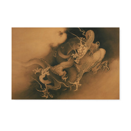 "Two Dragons in Clouds" Japanese Wall Art Canvas Print by Kanō Hōgai Canvas Wall Art Sckribbles 30x20  