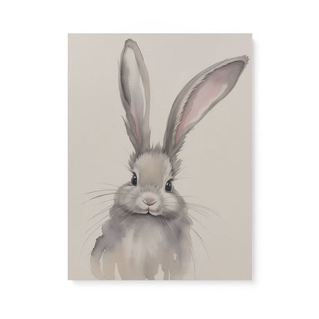 Nursery Watercolor Rabbit Illustration Wall Art Canvas {All Ears} Canvas Wall Art Sckribbles 18x24  