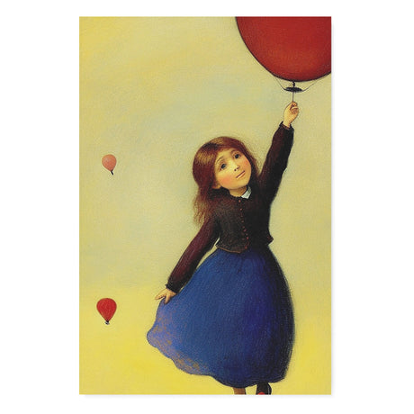 Bright Colorful Fun Wall Art Canvas {Girl with Balloon V2} Canvas Wall Art Sckribbles 32x48  