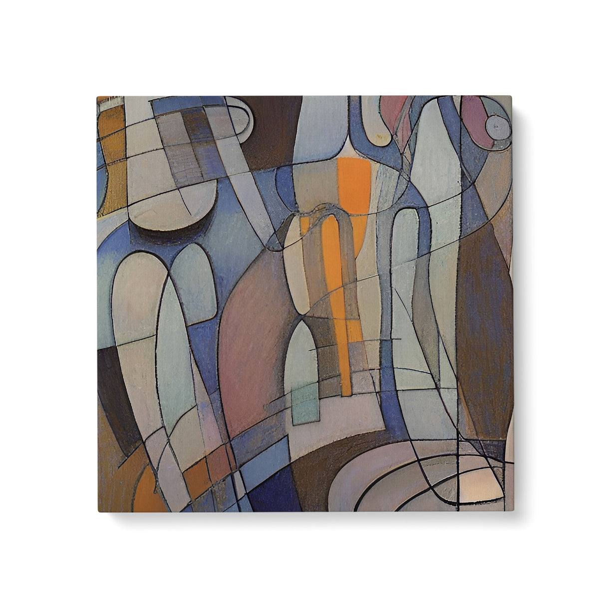 Abstract Neutral Curved Shapes Wall Art Canvas {It's Complicated} Canvas Wall Art Sckribbles 24x24  