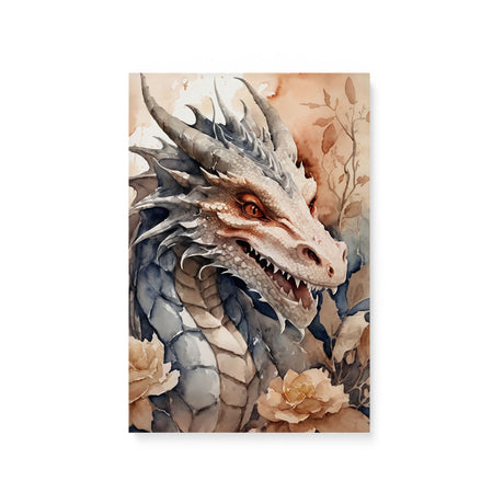 Mythical Medieval Watercolor Wall Art Canvas {World of Dragon} Canvas Wall Art Sckribbles 8x12  