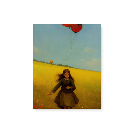 Charming Whimsical Wall Art Canvas {Girl with Balloon V4} Canvas Wall Art Sckribbles 8x10  