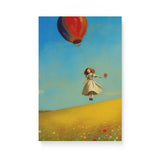 Whimsical Fun Wall Art Canvas {Girl with Balloon V1} Canvas Wall Art Sckribbles 12x18  
