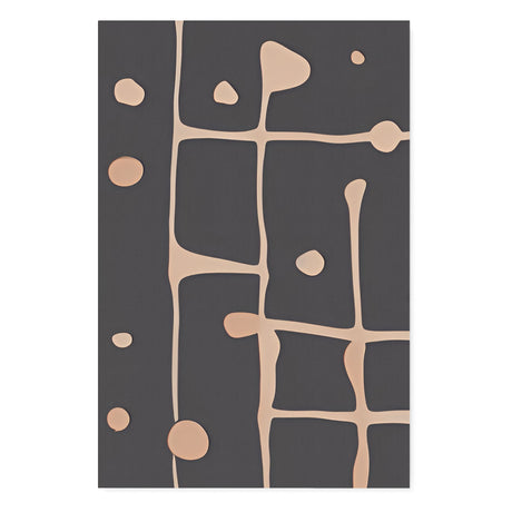 Contemporary Abstract Black with Brown Lines and Spots Wall Art Canvas {Stick Splat} Canvas Wall Art Sckribbles 32x48  