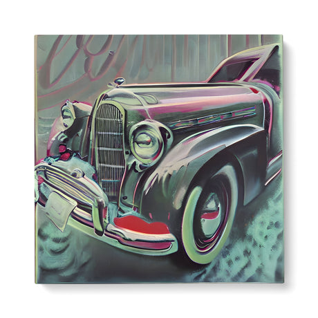 Pastel Vintage Car Wall Art Canvas {Swish Wheels} Canvas Wall Art Sckribbles 40x40  