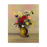 Vintage Painting of a Vase of Flowers Canvas Wall Art {The Golden Vase} Canvas Wall Art Sckribbles 24x30  