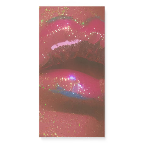 70's Retro Disco Lips Covered in Glitter Canvas Wall Art {Glitter Lips} Canvas Wall Art Sckribbles 16x32  