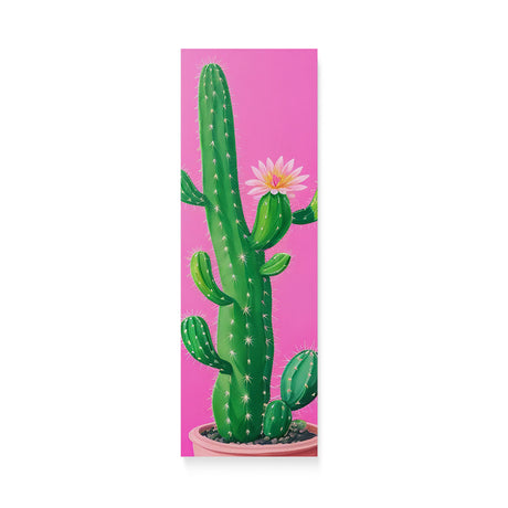 Bright Colorful Pot Plant Wall Art Canvas {Spunky Cactus} Canvas Wall Art Sckribbles 10x30  