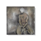 Neutral Grunge Industrial Wall Art Canvas {Faceless Man} Canvas Wall Art Sckribbles 24x24  