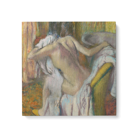"After the Bath, Woman Drying Herself" Vintage Wall Art Canvas Print by Edgar Degas Canvas Wall Art Sckribbles 24x24  