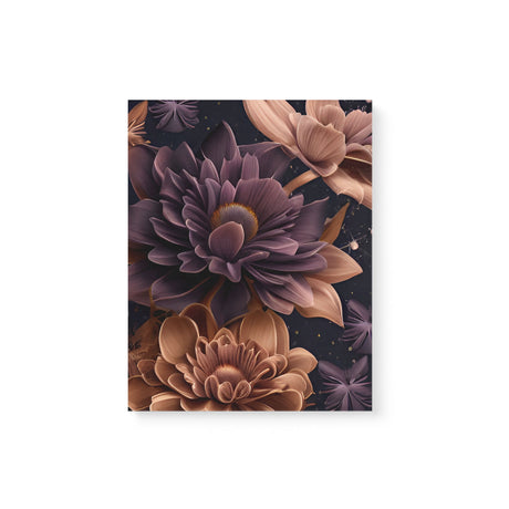 Stylized Neutral and Purple Flowers in Space Canvas Wall Art {Galaxy Love} Canvas Wall Art Sckribbles 11x14  