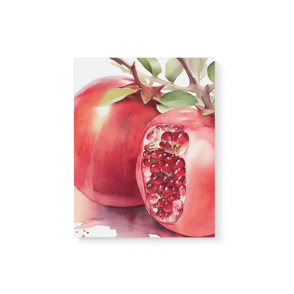 Watercolor Kitchen Fruit Wall Art Canvas {Pomegranate Love} Canvas Wall Art Sckribbles 11x14  