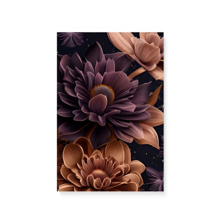 Stylized Neutral and Purple Flowers in Space Canvas Wall Art {Galaxy Love} Canvas Wall Art Sckribbles 8x12  