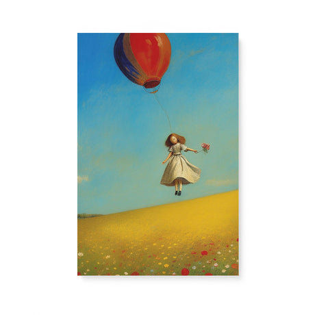 Whimsical Fun Wall Art Canvas {Girl with Balloon V1} Canvas Wall Art Sckribbles 16x24  