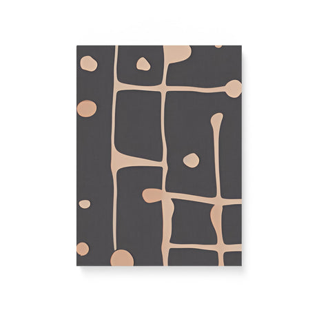 Contemporary Abstract Black with Brown Lines and Spots Wall Art Canvas {Stick Splat} Canvas Wall Art Sckribbles 12x16  