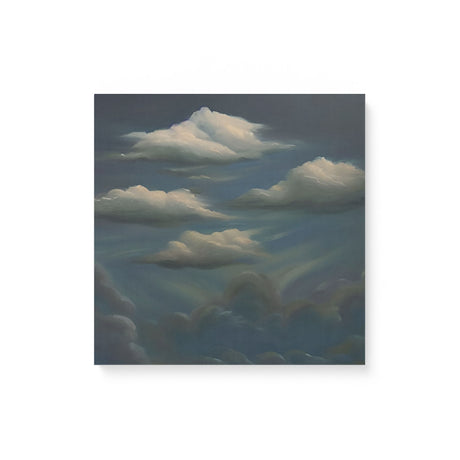 Deep Moody Dark Blue Sky with Clouds Wall Art Canvas {Cloudy Darkness} Canvas Wall Art Sckribbles 16x16  