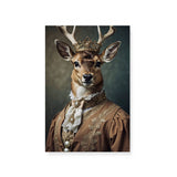 Vintage 18th-Century Deer Portrait Wall Art Canvas {Deer Royalty} Canvas Wall Art Sckribbles 8x12  