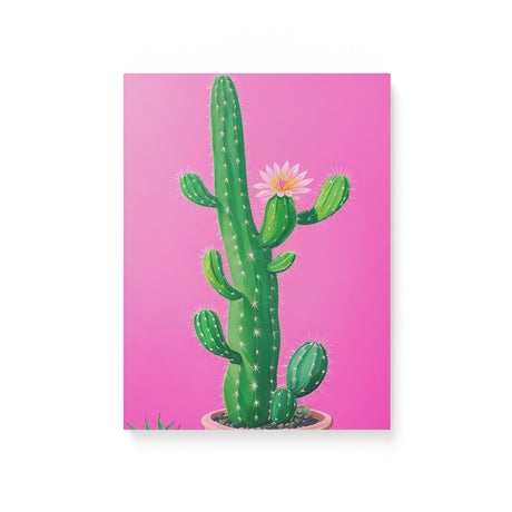 Bright Colorful Pot Plant Wall Art Canvas {Spunky Cactus} Canvas Wall Art Sckribbles 12x16  
