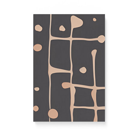 Contemporary Abstract Black with Brown Lines and Spots Wall Art Canvas {Stick Splat} Canvas Wall Art Sckribbles 12x18  